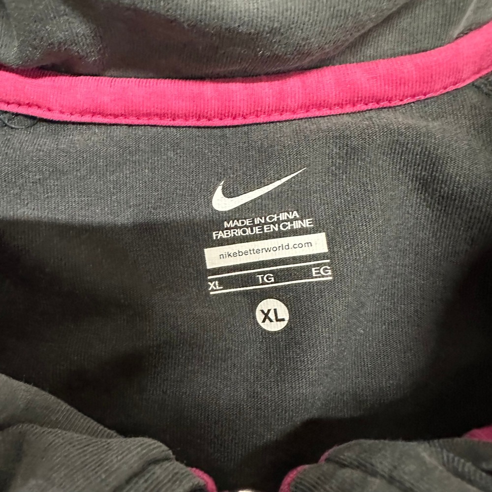 Nike Track Jacket Womens Size XL Grey Pink Stripe Full Zip Velour Soft Athletic - Picture 3 of 7